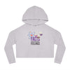 Women’s Facts & Feelings Cropped Hoodie, Science Apparel, Gift for Her, Casual Fashion, Comfortable Sweatshirt