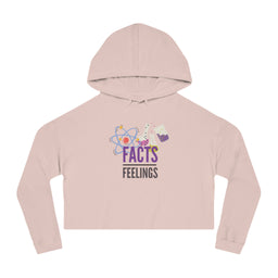 Women’s Facts & Feelings Cropped Hoodie, Science Apparel, Gift for Her, Casual Fashion, Comfortable Sweatshirt