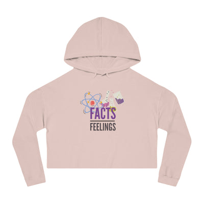 Women’s Facts & Feelings Cropped Hoodie, Science Apparel, Gift for Her, Casual Fashion, Comfortable Sweatshirt