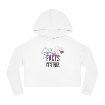 Women’s Facts & Feelings Cropped Hoodie, Science Apparel, Gift for Her, Casual Fashion, Comfortable Sweatshirt